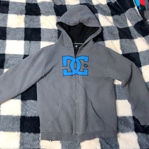 DC brand fleece lined boys hoodie size Large